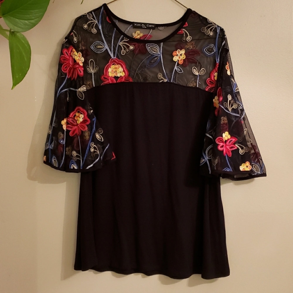 Embroidered Floral Top